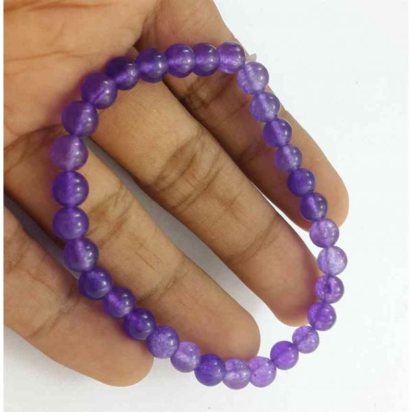 10 Gram Purple Jade Bracelet Bead Size 6 MM (Length 8 Inch)