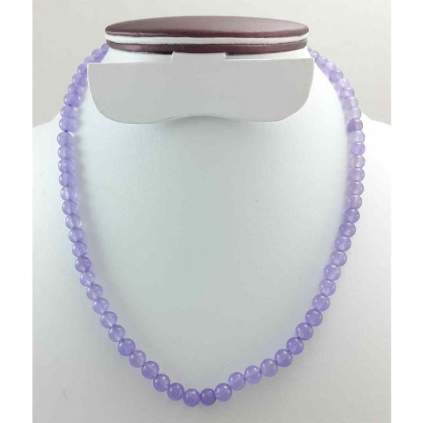 35 Gram Light Purple Jade Rosary Bead Size 6 MM (Length 19 Inch)