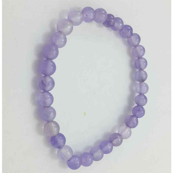 10 Gram Light Purple Jade Bracelet Bead Size 6 MM (Length 8 Inch)
