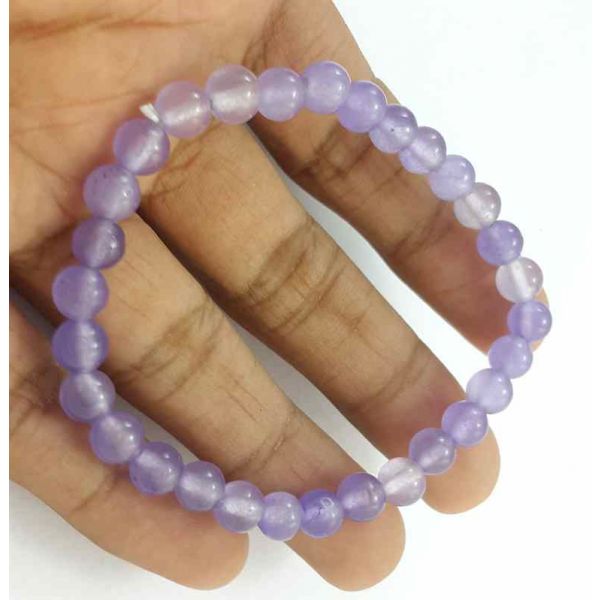 10 Gram Light Purple Jade Bracelet Bead Size 6 MM (Length 8 Inch)