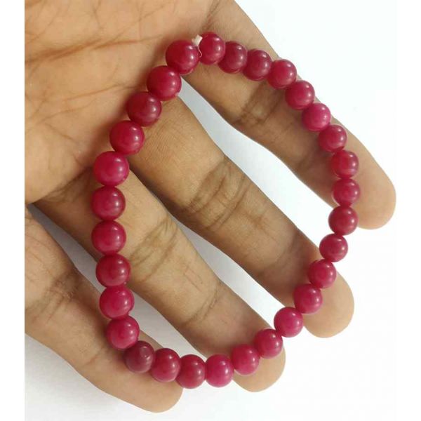 12 Gram Pinkish Red Jade Bracelet Bead Size 6 MM (Length 8 Inch)