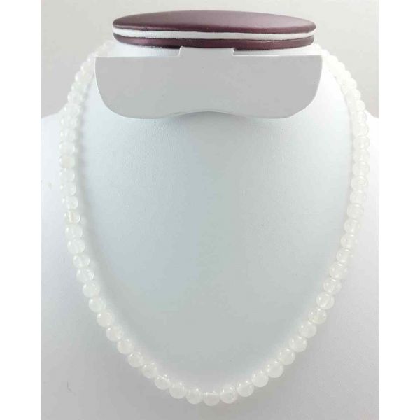 28 Gram White Jade Rosary Bead Size 6 MM (Length 19 Inch)