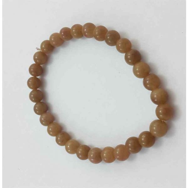 10 Gram Light Brown Jade Bracelet Bead Size 6 MM (Length 8 Inch)
