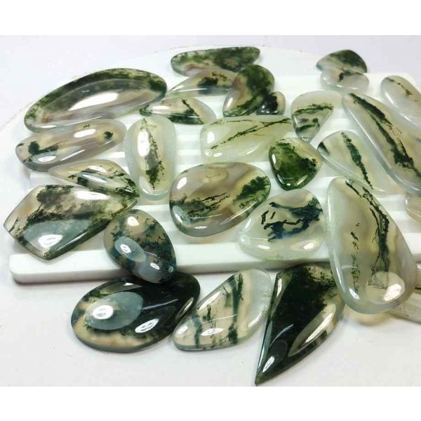 100 Natural Moss Agate Wholesale Lot Gemstone 