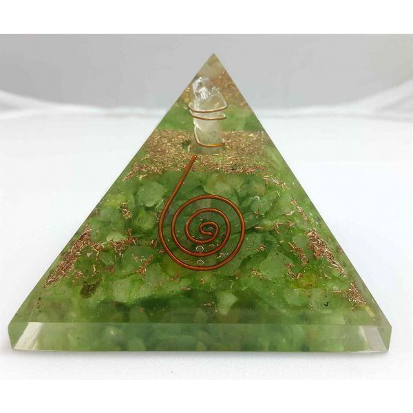 Crystal Quartz Orgone Copper Coil Pyramid  56 to 75 mm