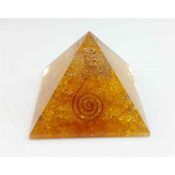 Crystal Quartz Orgone Copper Coil Pyramid  56 to 74 mm