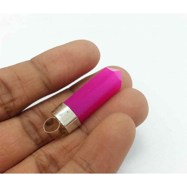 Pink Agate Pencil Pendent 32 x 8 mm