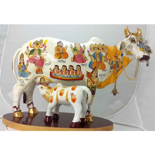 Kamdhenu Cow White Color with Calf 