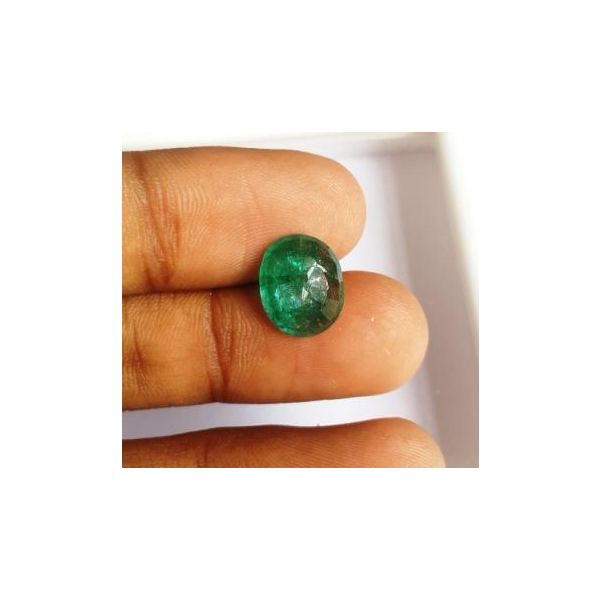 3.55 Carats Natural Zambian Emerald 11.76 x 9.70 x 4.19 mm