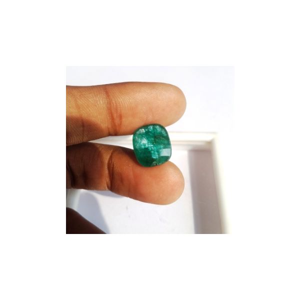 7.04 Carats Natural Zambian Emerald 13.21 x 11.56 x 6.02 mm
