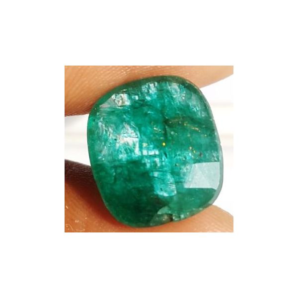 7.04 Carats Natural Zambian Emerald 13.21 x 11.56 x 6.02 mm