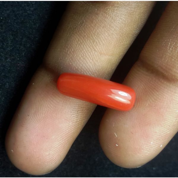 4.76 Carats Natural Oringish Red Coral 17.33 X 5.41 X  5.08  mm