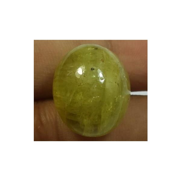 23.97 Carats Natural Apatite Cats Eye Oval Shape 17.18 x 14.37 x 10.97 mm
