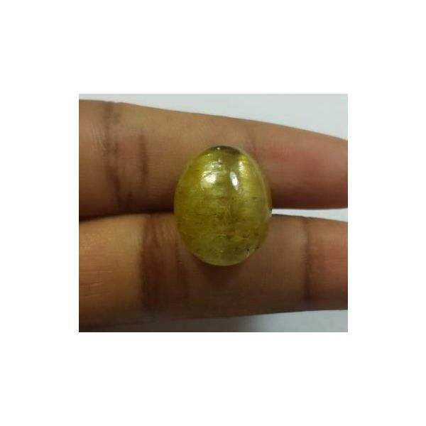 19.00 Carats Natural Apatite Cats Eye Oval Shape 17.57 x 13.95 x 9.05 mm