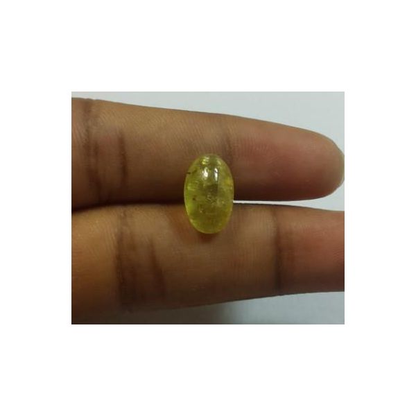 3.98 Carats Natural Apatite Cats Eye Oval Shape 12.19 x 7.58 x 5.16 mm