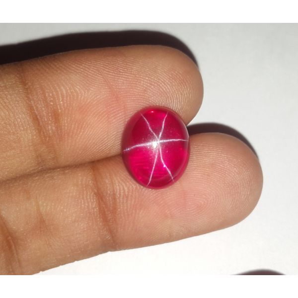 7.50 Carats Six Rays Star Ruby Oval Shaped 12.07x10.05x5.27 mm