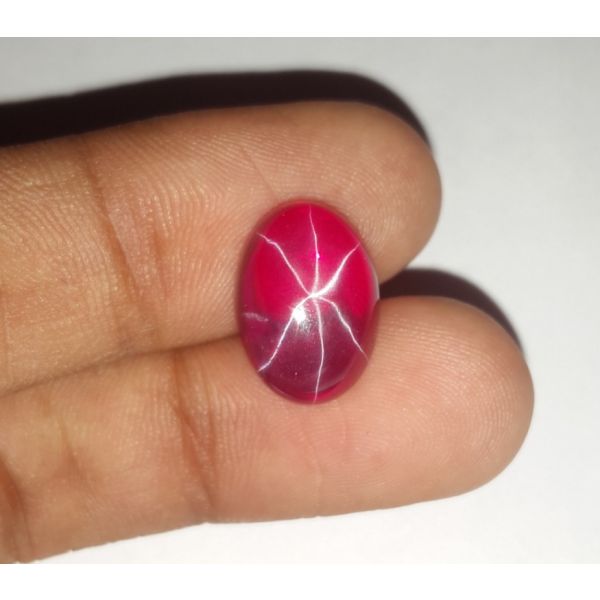 9.42 Carats Six Rays Star Ruby Oval Shaped 14.10x10.15x5.64 mm