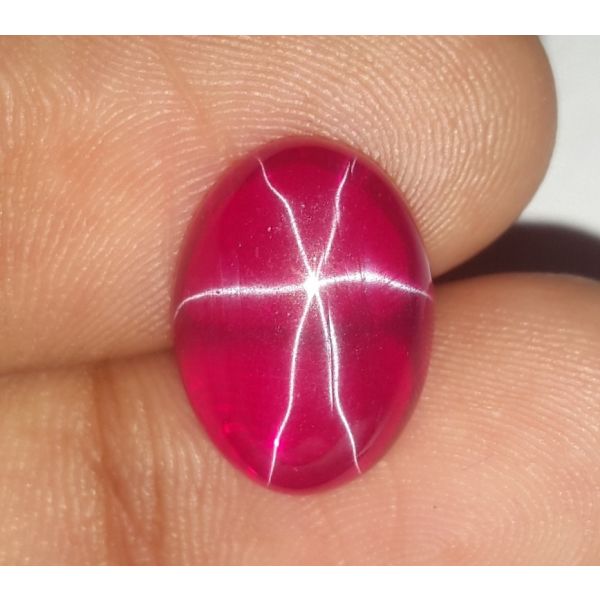 8.34 Carats Six Rays Star Ruby Oval Shaped 13.95x10.10x5.10 mm