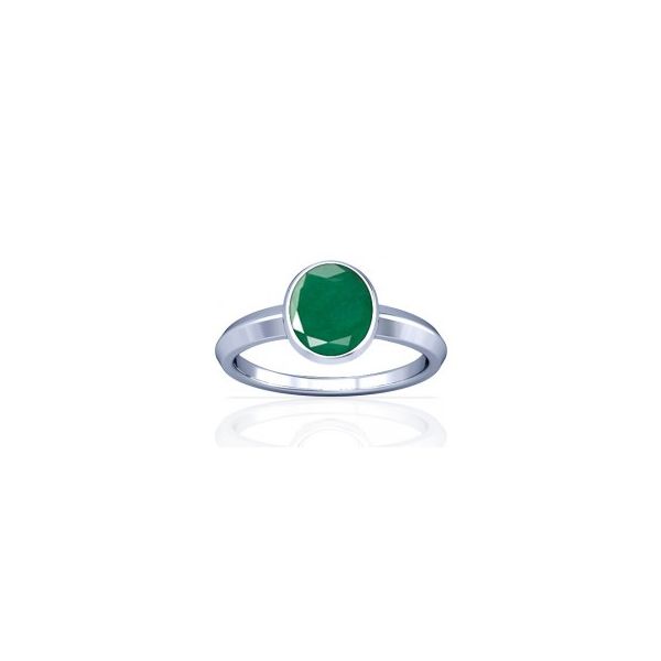 Colombian Emerald Sterling Silver Ring - K1