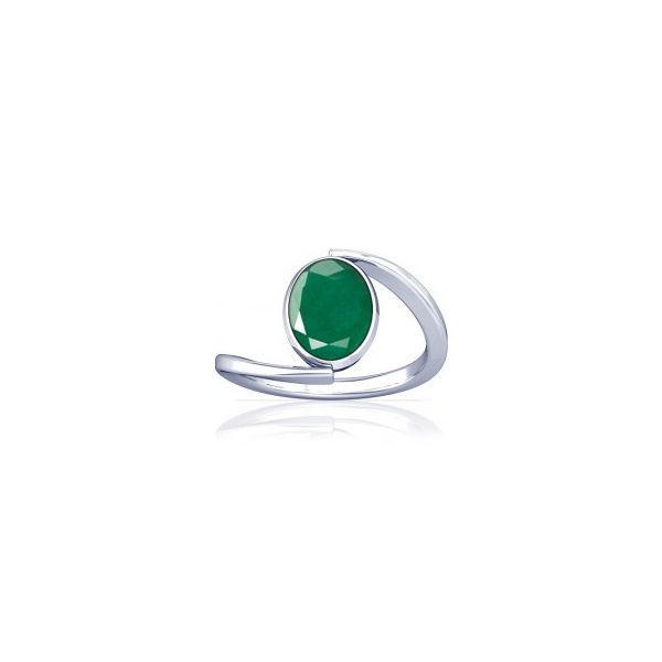 Colombian Emerald Sterling Silver Ring - K6