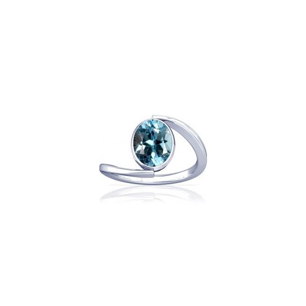 Blue Topaz Sterling Silver Ring - K6