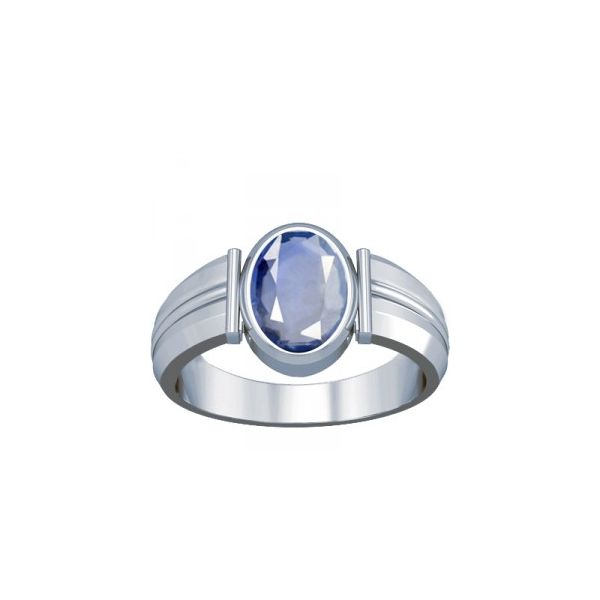 African Blue Sapphire Sterling Silver Ring - K8