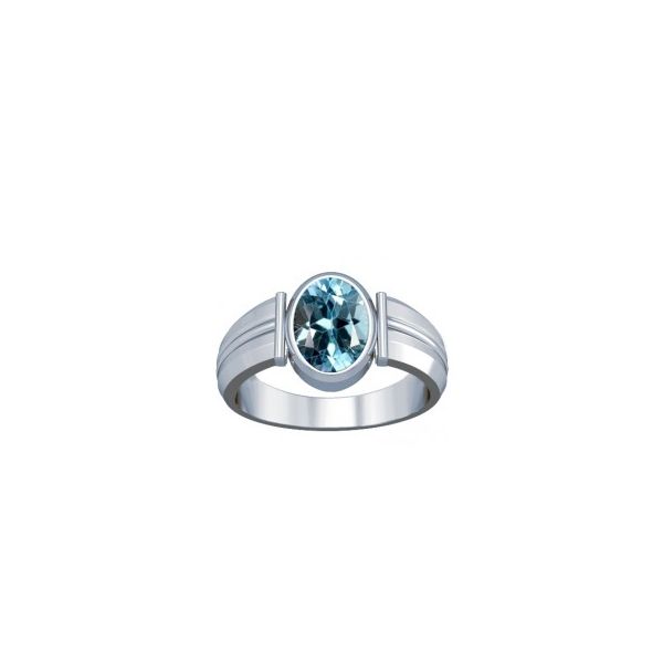 Blue Topaz Sterling Silver Ring - K9