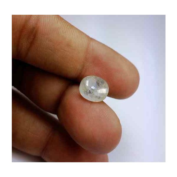 3.96 Carats Ceylon White Sapphire 10.23 x 8.77 x 4.53 mm