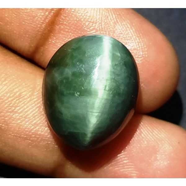 22.72 Carats Natural Green Cat's Eye 17.87x15.09x11.52 mm