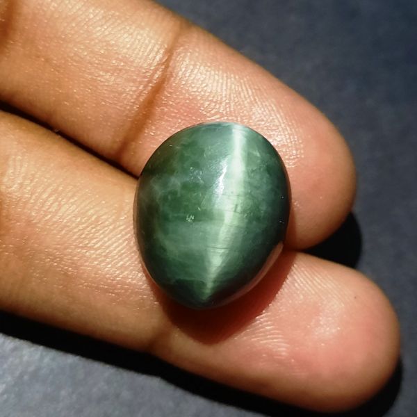 22.72 Carats Natural Green Cat's Eye 17.87x15.09x11.52 mm