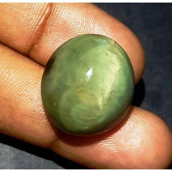 28.00 Carats Natural Green Cat's Eye 20.27x18.53x10.85 mm