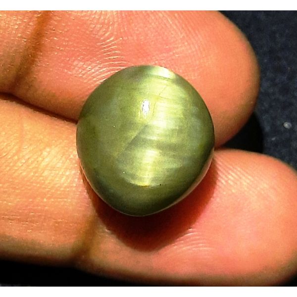 12.65 Carats Natural Green Cat's Eye 14.67x12.86x10.01 mm