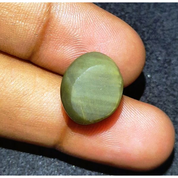 12.65 Carats Natural Green Cat's Eye 14.67x12.86x10.01 mm