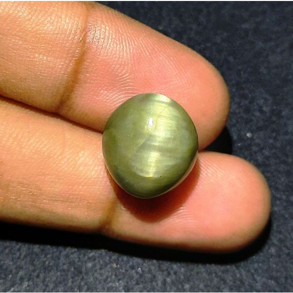 12.65 Carats Natural Green Cat's Eye 14.67x12.86x10.01 mm