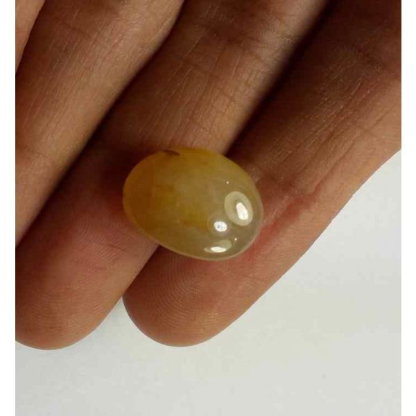 13.48 Carats Yellow Cabs Sapphire 15.31 x 11.40 x 7.61 mm