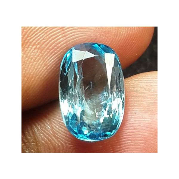 6.03 Carats Natural Blue Zircon 11.80 x 7.89 x 5.19 mm