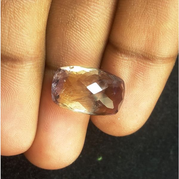 8.98 Carats Natural Purple + Yellow Ametrine 14.73 x 10.70 x 7.77 mm