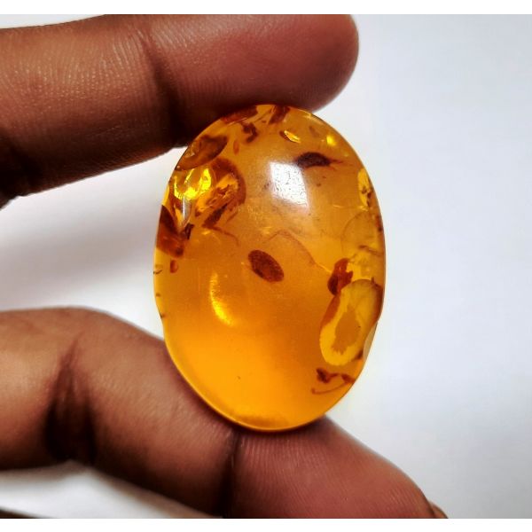 37.93 Carats Natural Orange Amber 34.65 x 25.01 x 10.78 mm