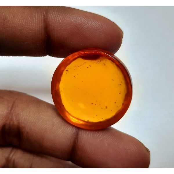 24.27 Carats Natural Orange Amber 24.84 x 24.86 x 10.24 mm