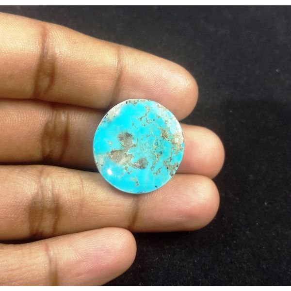 26.78 Carats Natural Sky Blue Irani Feroza Nishapuri Mine 23.50x22.36x6.24mm