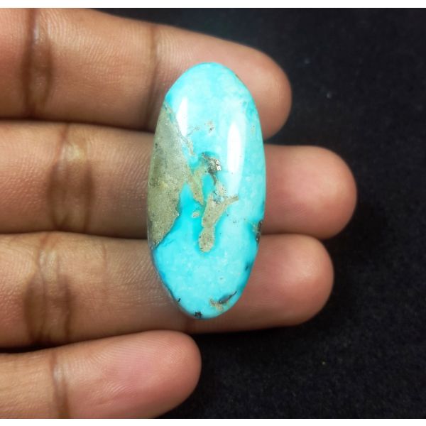 53.54 Carats Natural Sky Blue Irani Feroza Nishapuri Mine 38.28x17.82x9.85