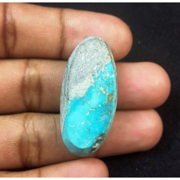 53.54 Carats Natural Sky Blue Irani Feroza Nishapuri Mine 38.28x17.82x9.85