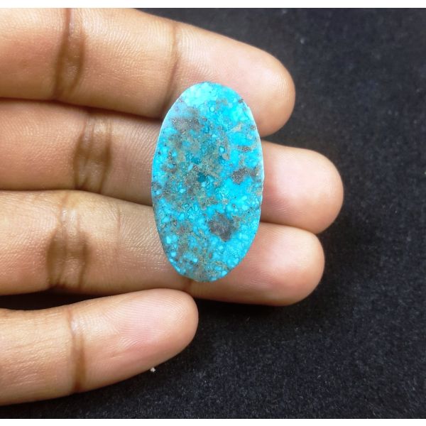 31.90 Carats Natural Sky Blue Irani Feroza Nishapuri Mine 33.54x18.84x7.73mm