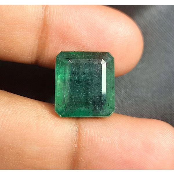 12.34 Carats Natural Zambian Emerald 13.87x12.54x7.52mm