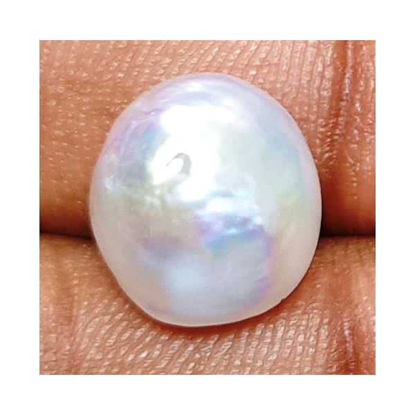 8.59 carats Natural White Venezuela Pearl 10.70x10.59x10.84 mm