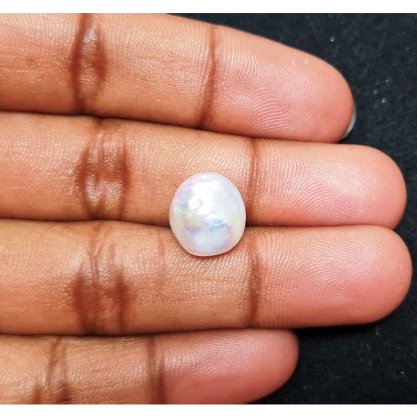 8.59 carats Natural White Venezuela Pearl 10.70x10.59x10.84 mm