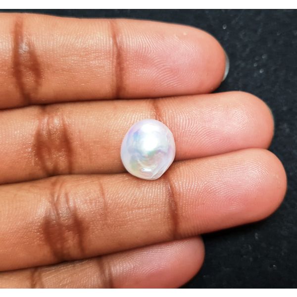 8.59 carats Natural White Venezuela Pearl 10.70x10.59x10.84 mm