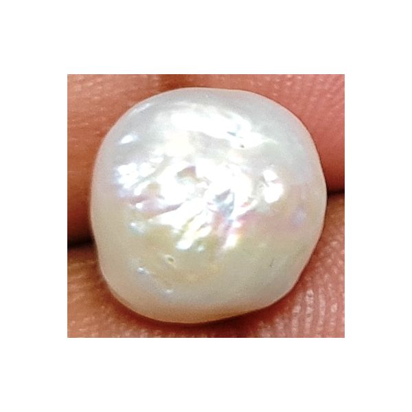 8.21 carats Natural White Venezuela Pearl 10.52x10.75x10.04 mm