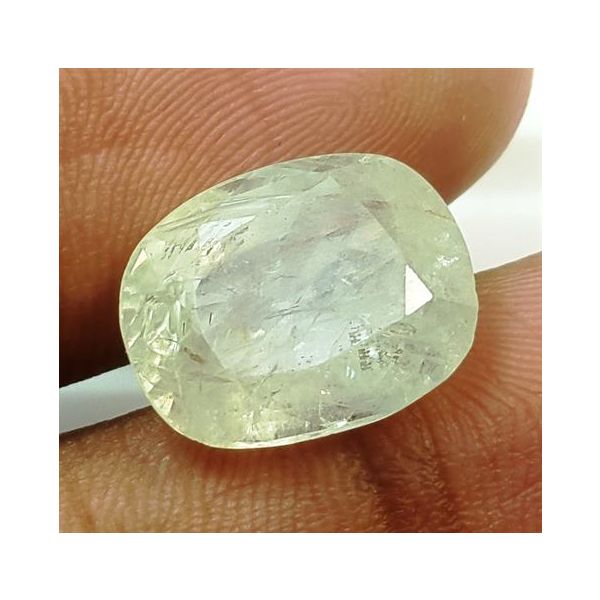 9.54 Carats Natural Light Yellow Sapphire 13.32x10.67x6.57 mm