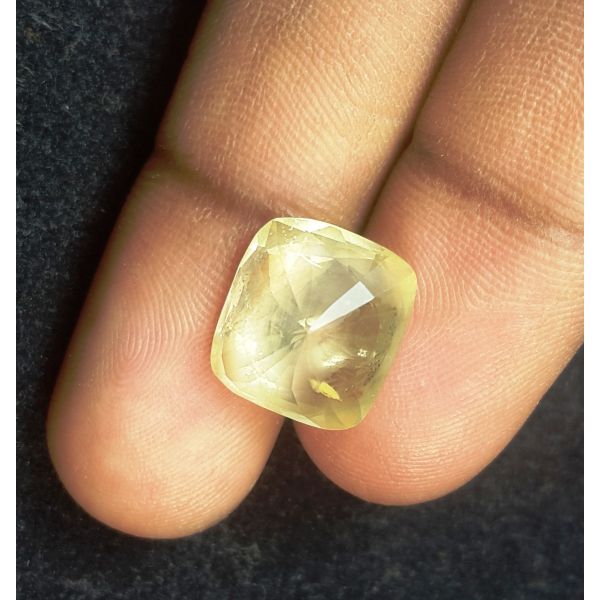 9.89 Carats Natural Yellow Sapphire 12.72x11.47x6.90mm